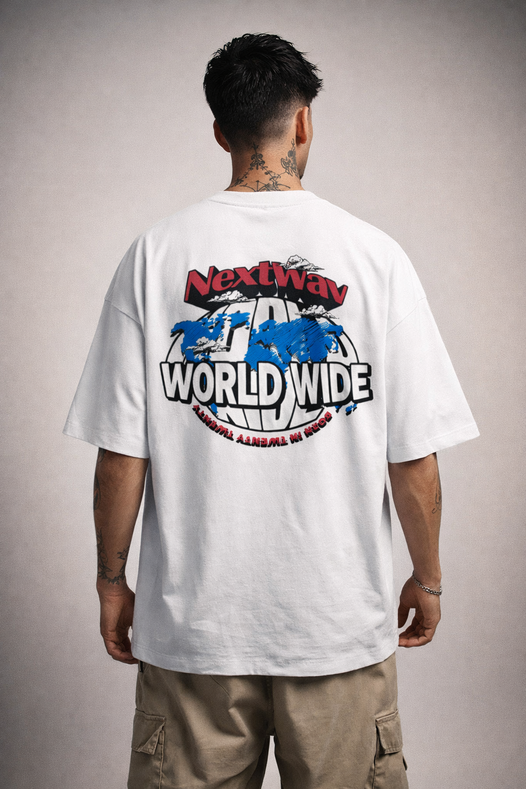Worldwide Globe Graphic Oversized T-Shirt
