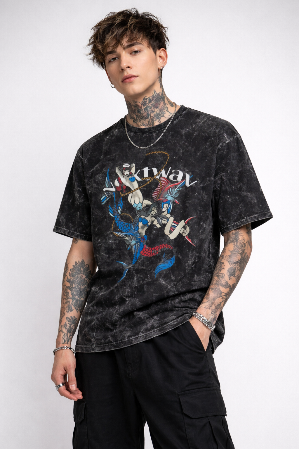 Unisex Acid Washed Oversized Tee