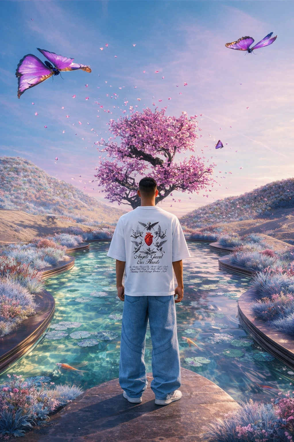 Angels Guard Our Hearts Oversized T-Shirt