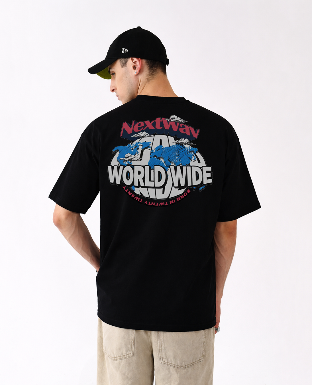 Worldwide Globe Graphic Oversized T-Shirt