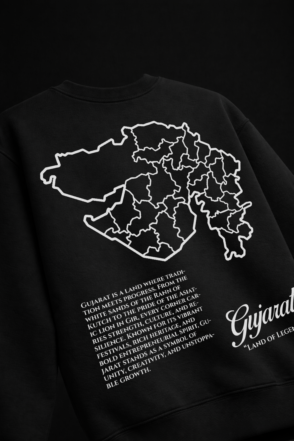 Gujarat Map Oversized Sweatshirt – Land of Legends